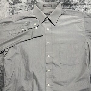 David Taylor Dress Shirt Men 16 32/33 Gray